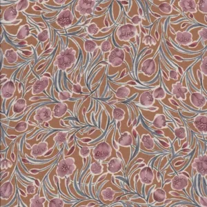 4 1/4 YD PC-Rust Orange/Cranberry Floral Chiffon Fabric