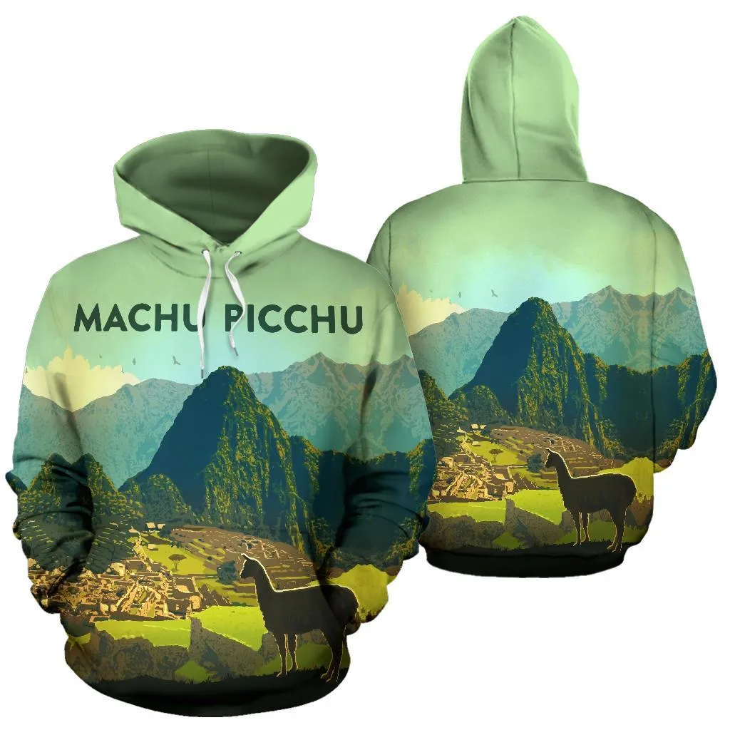 Alpaca Machu Picchu All Over Print Hoodie - BN14