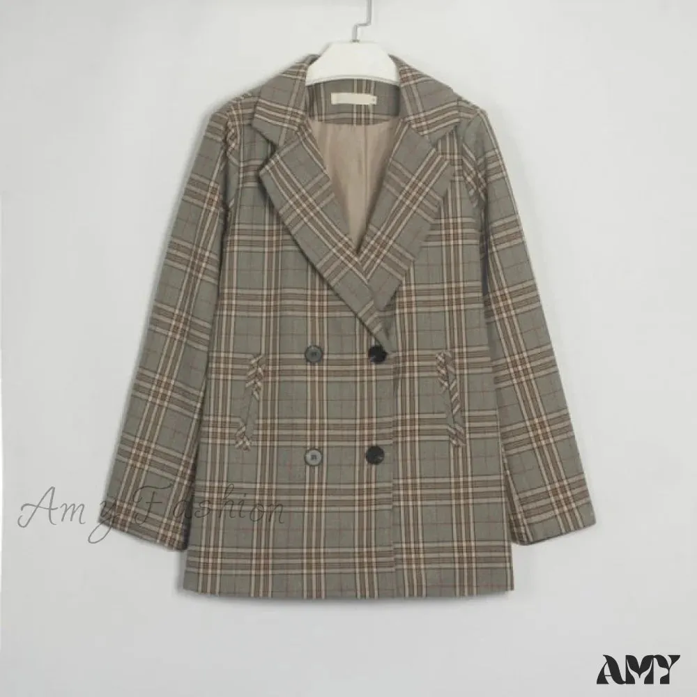 Amy Fashion - Turn Down Collar Pockets Female OL Chic Blazer