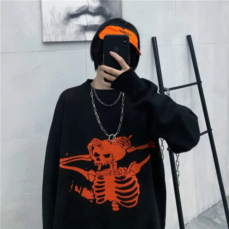 Angry Skull Knitted Oversize Sweater