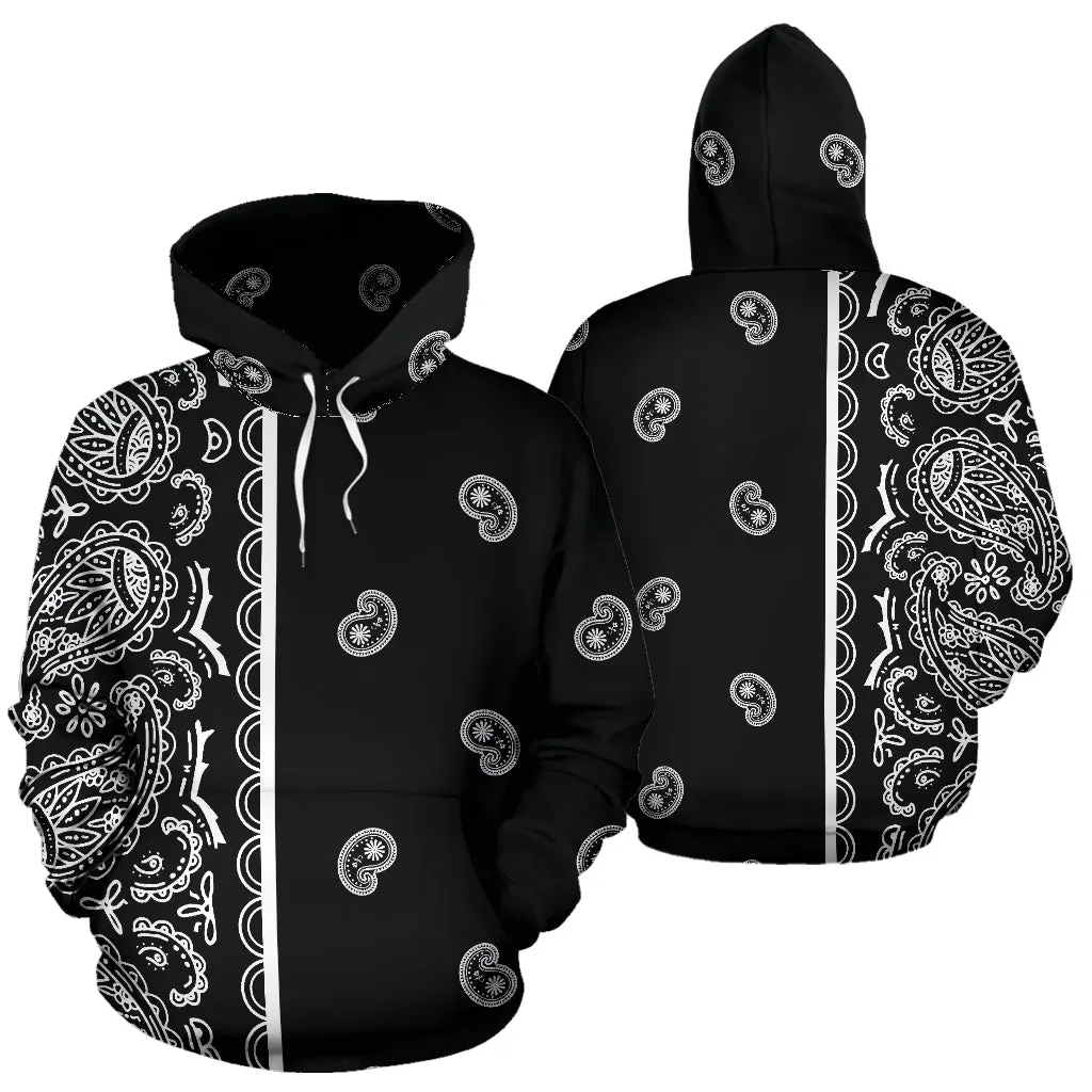 Black Bandana Pullover Hoodie