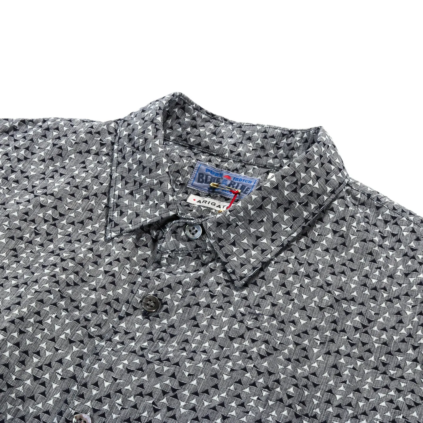 BLUE BLUE JAPAN INDIGO 'YAMA-KOMON' JACQUARD LS SHIRT