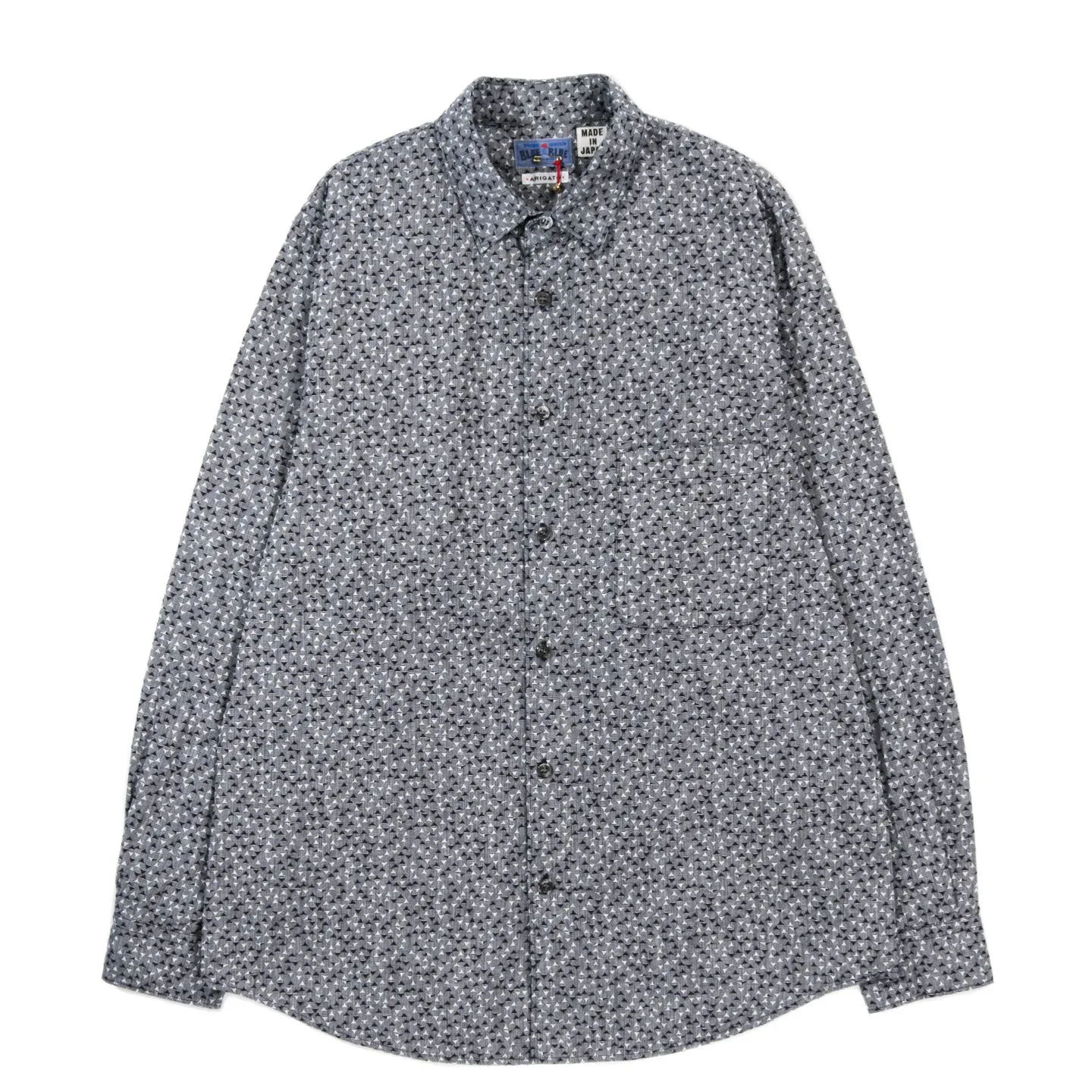 BLUE BLUE JAPAN INDIGO 'YAMA-KOMON' JACQUARD LS SHIRT