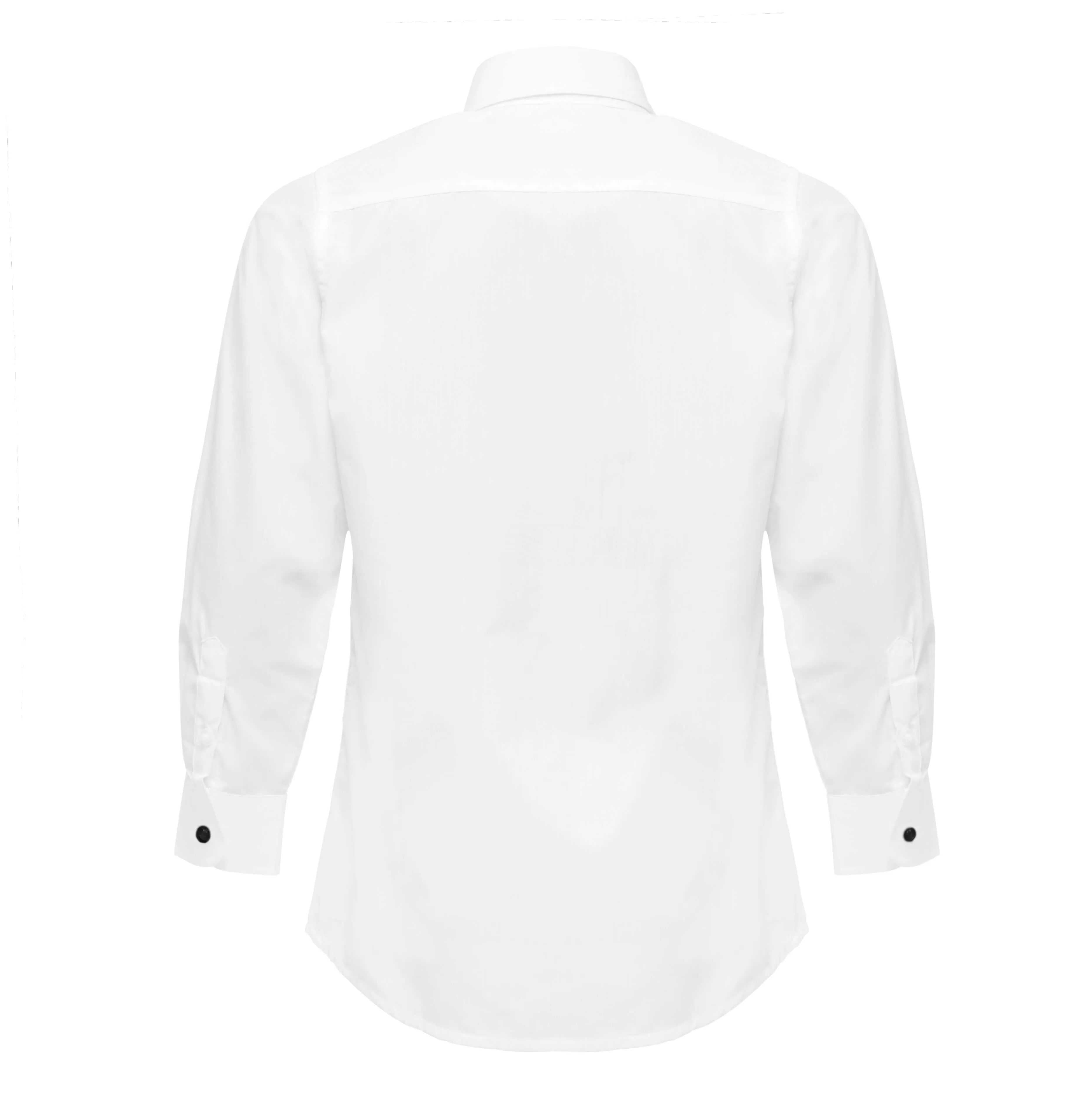 Boys White Premium Shirt With Black Buttons