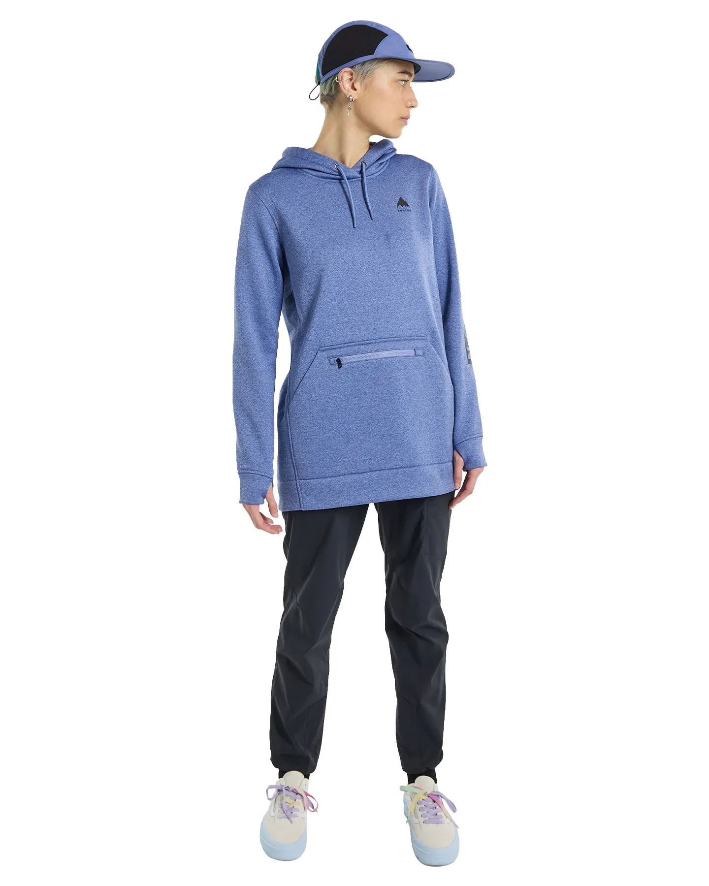 Burton Women's Oak Long Pullover Hoodie - Slate Blue Heather