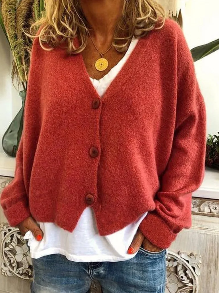 Button Up Cardigan Sweater for Women