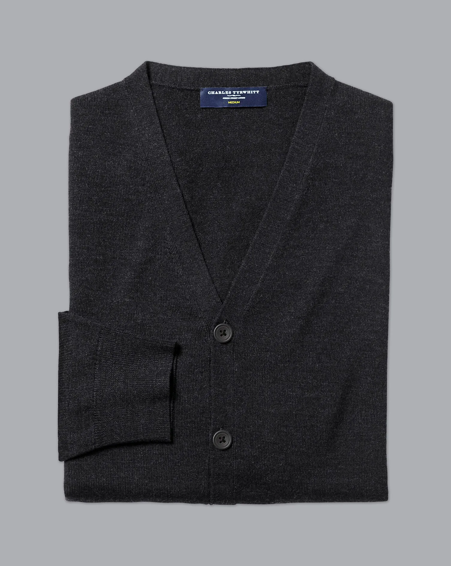 Charcoal Grey Pure Merino Cardigan