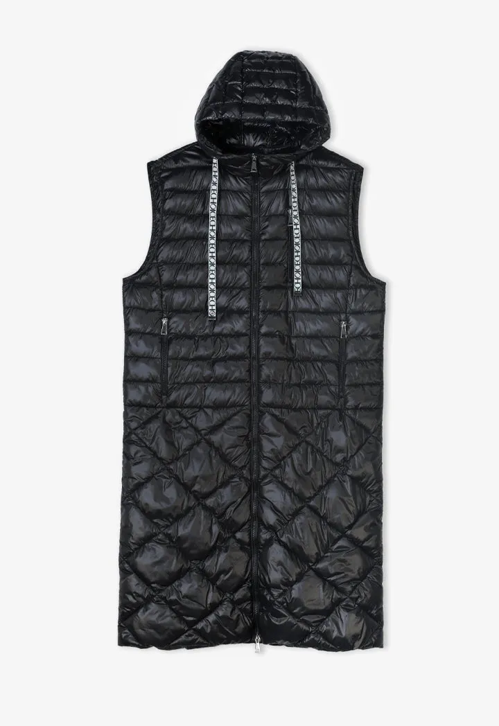 Choice Solid Quilted Sleeveless Gilet Black