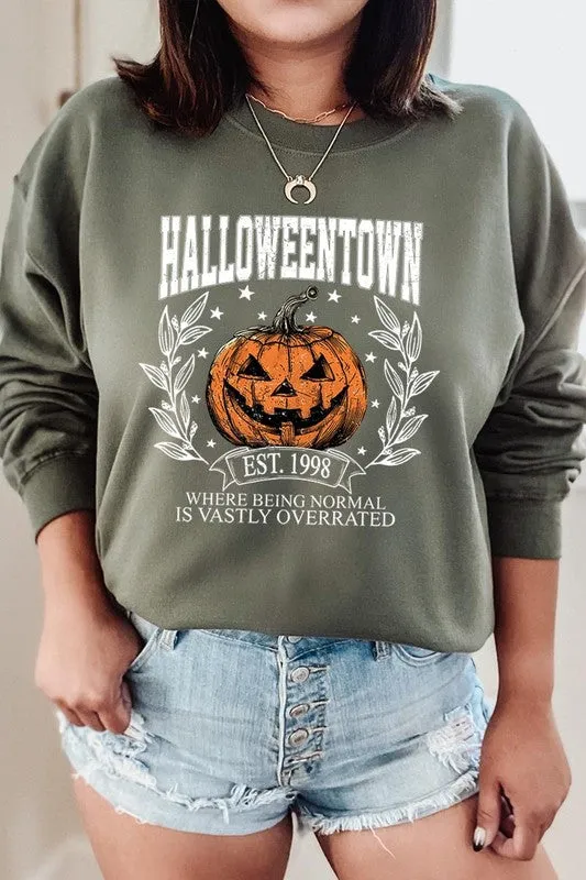 COLOR BEAR Halloweentown Pumpkin Graphic Fleece Sweatshirts