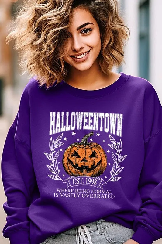 COLOR BEAR Halloweentown Pumpkin Graphic Fleece Sweatshirts