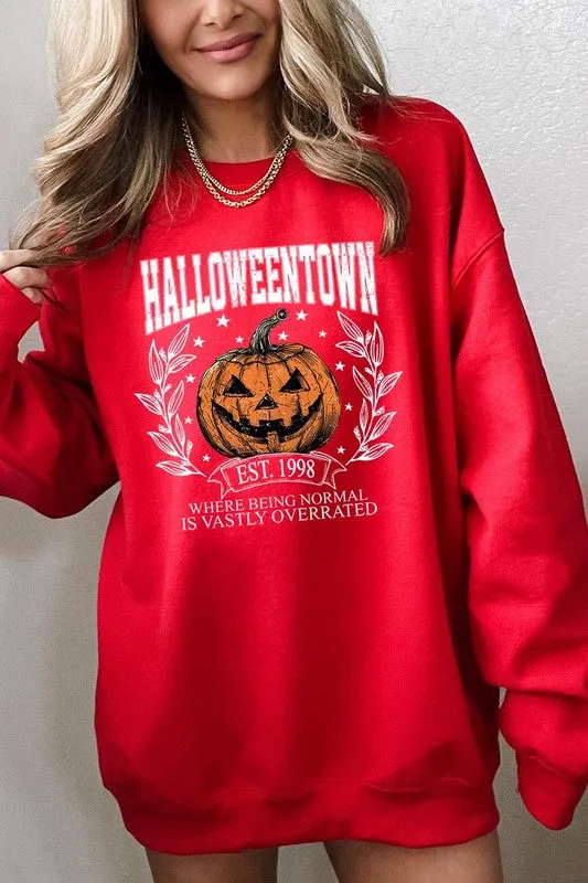 COLOR BEAR Halloweentown Pumpkin Graphic Fleece Sweatshirts