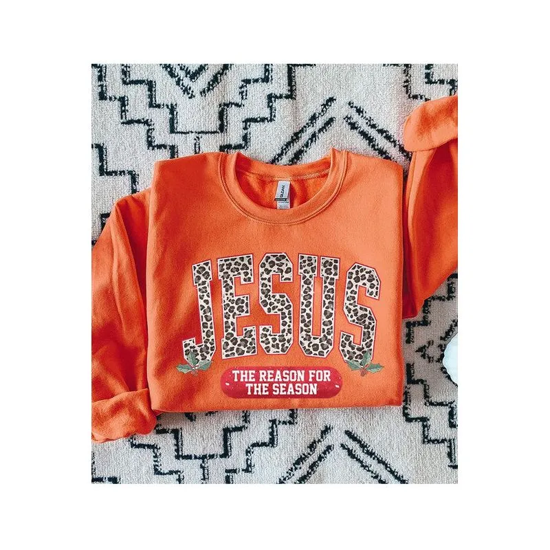 COLOR BEAR " JESUS, The Reason for season" Christmas Graphic Sweatshirt