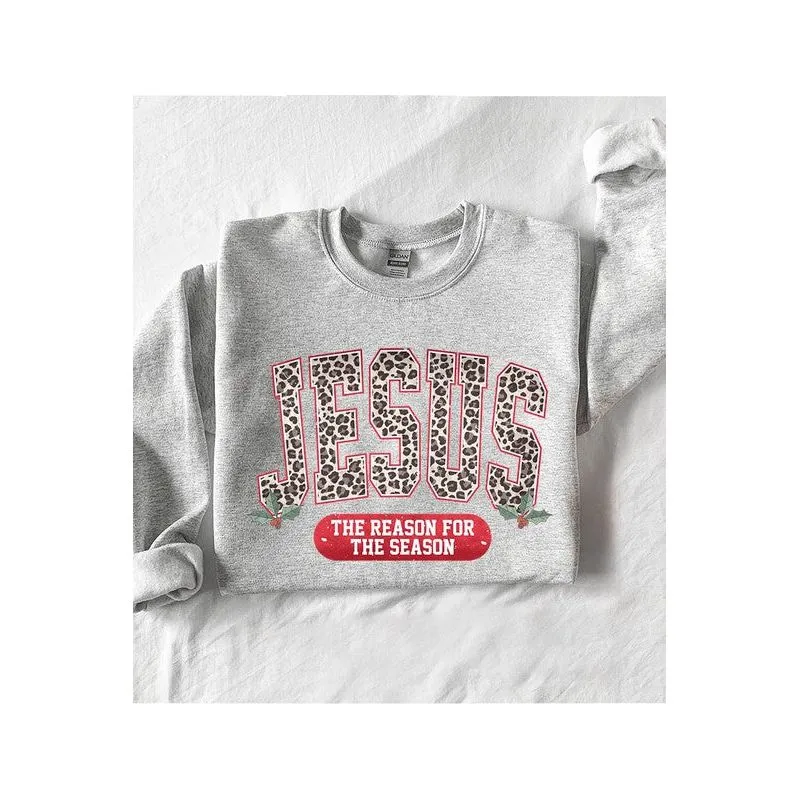 COLOR BEAR " JESUS, The Reason for season" Christmas Graphic Sweatshirt