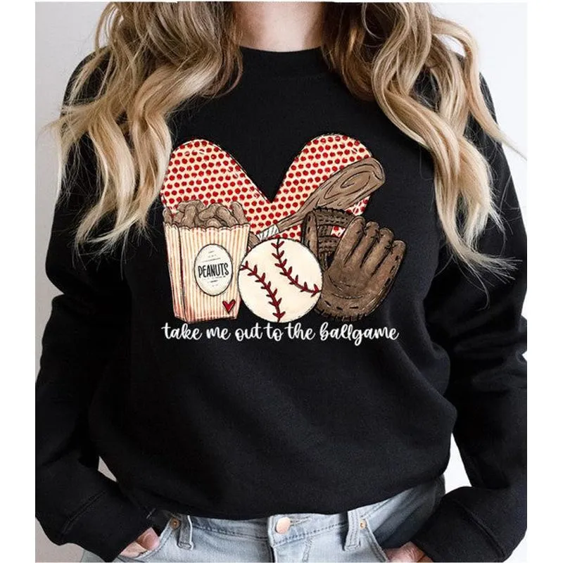 COLOR BEAR "Take me to Ball Game" Baseball Graphic Sweatshirt