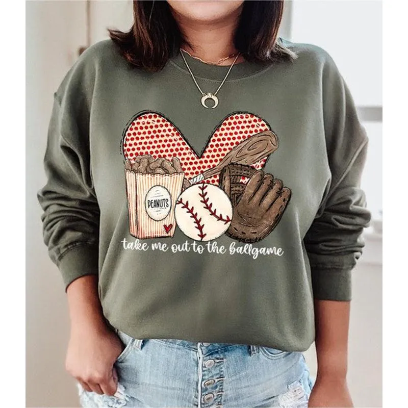 COLOR BEAR "Take me to Ball Game" Baseball Graphic Sweatshirt