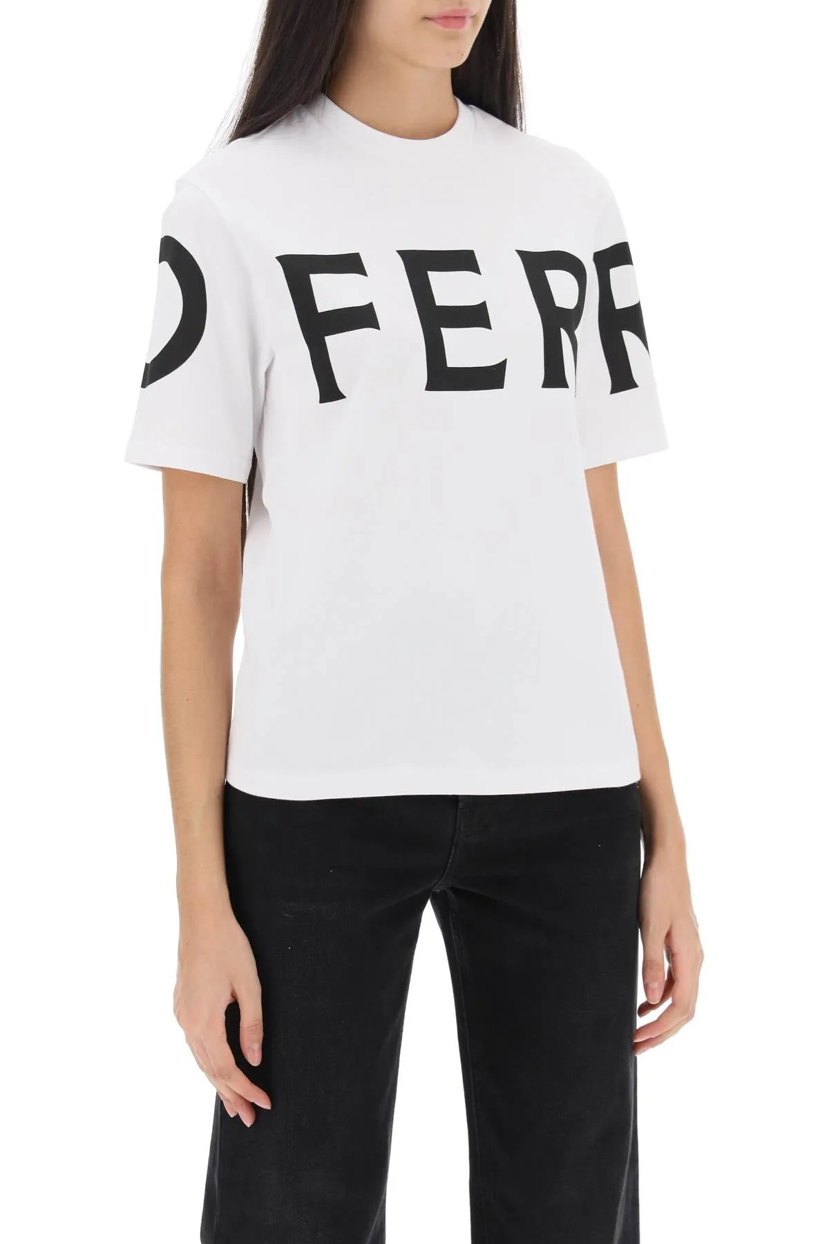 Ferragamo Short Sleeve T-Shirt With Oversized Logo