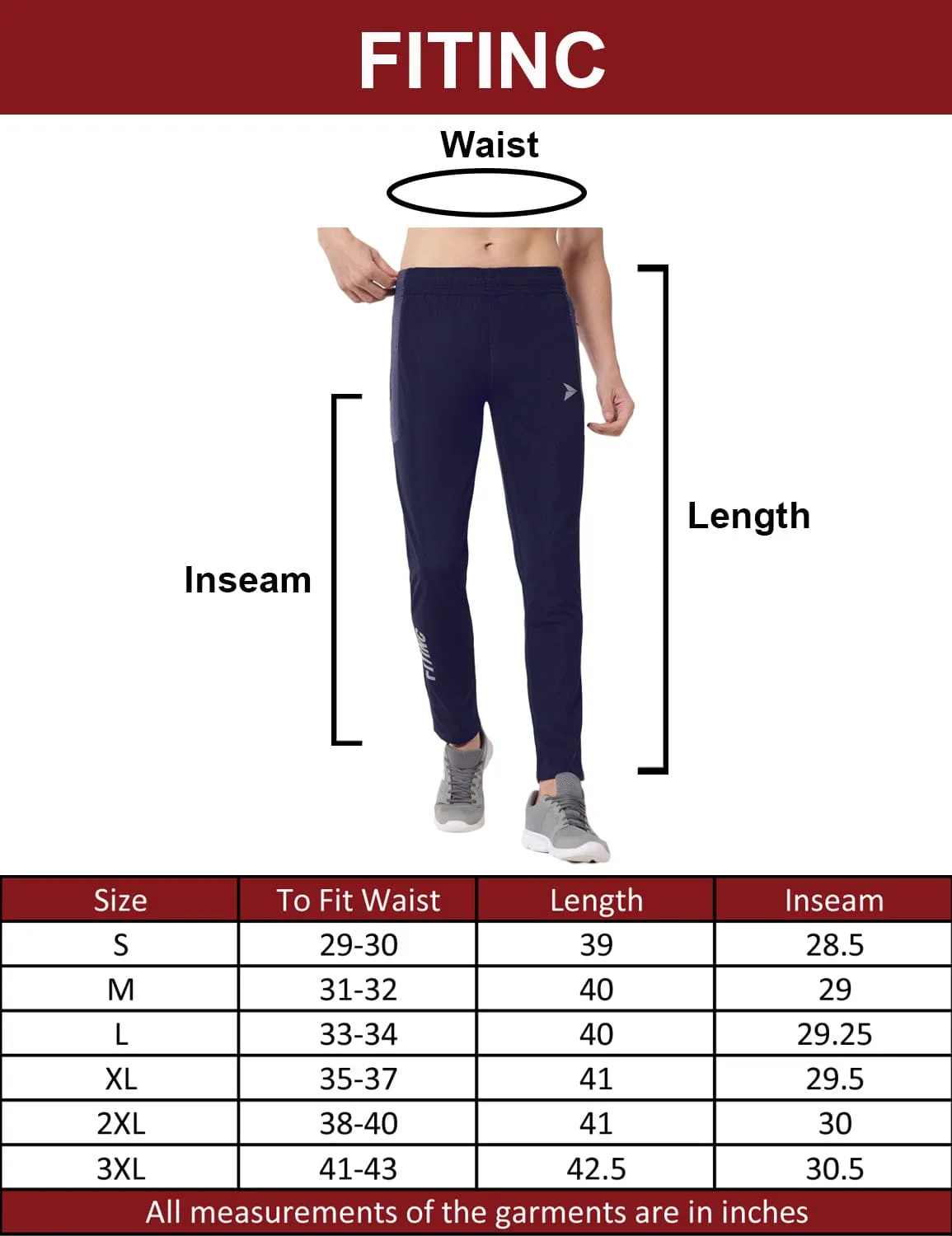 Fitinc Dobby Navy Blue Trackpant for Men