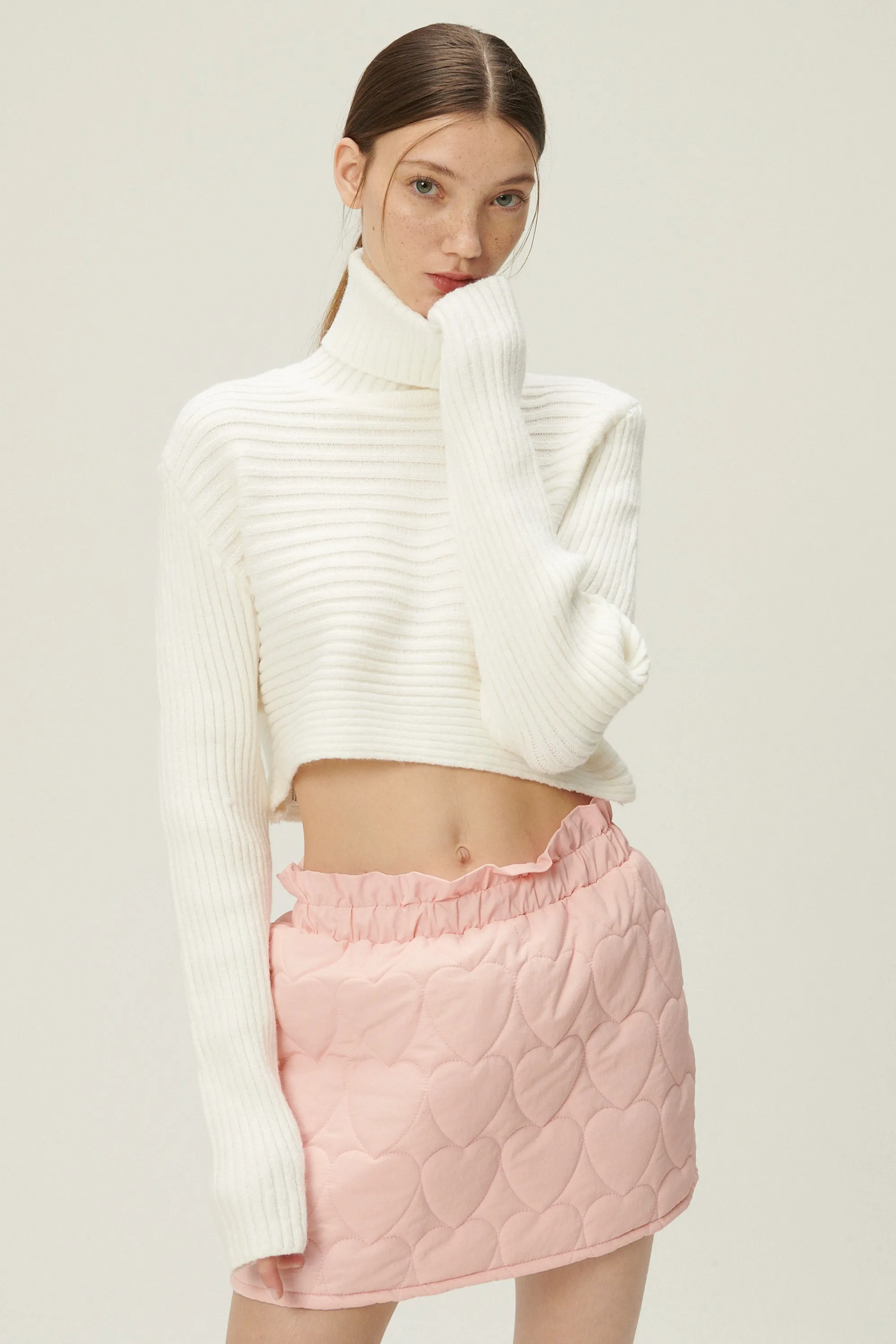 Hannah High Neck Ribbed Sweater