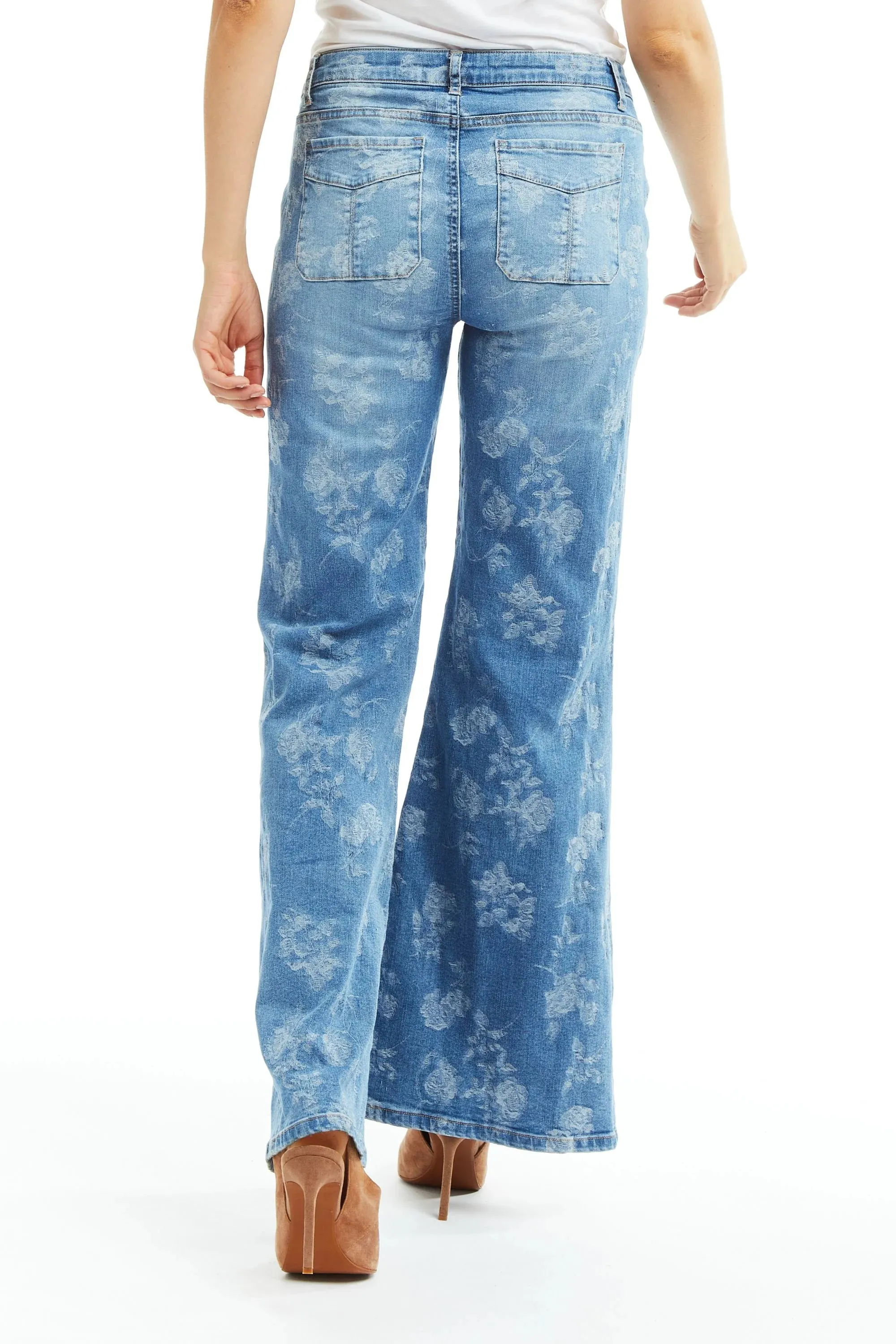 High Rise Relaxed Patch Pocket Flare Jean - Indigo