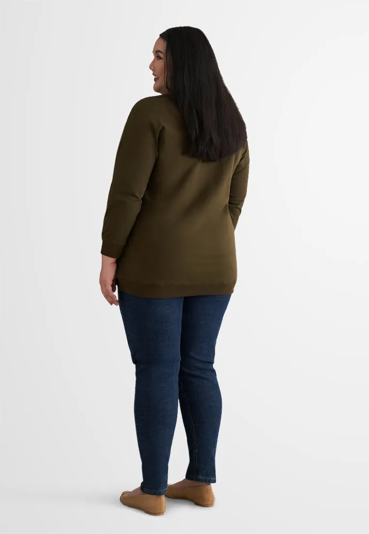 Jade Minimalist Pocket Jumper - Green