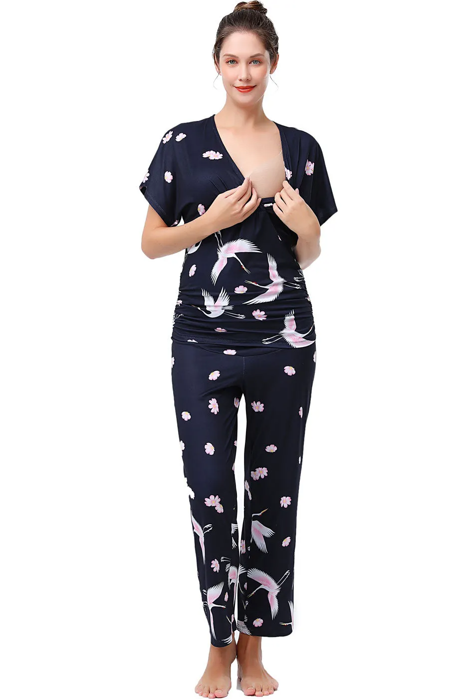 Kimi   Kai Maternity "Birdie" Nursing PJ Set