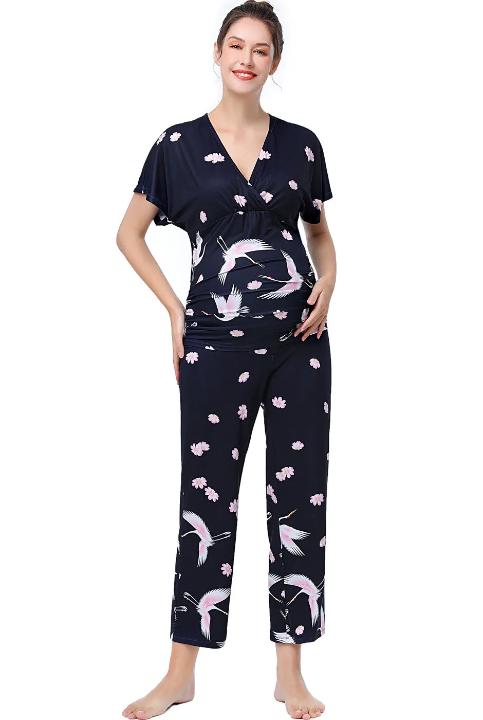 Kimi   Kai Maternity "Birdie" Nursing PJ Set