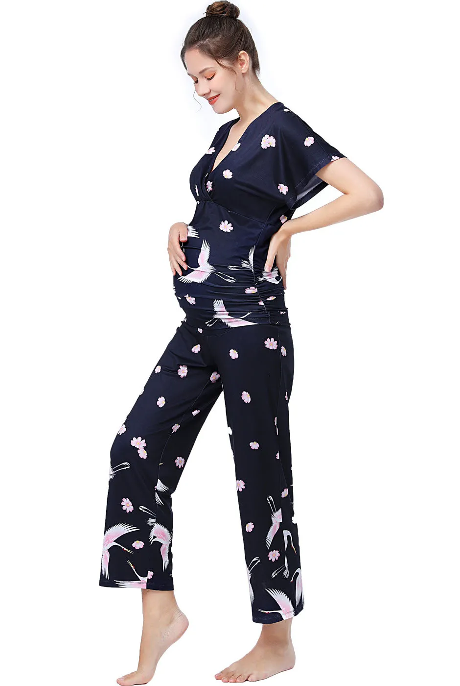 Kimi   Kai Maternity "Birdie" Nursing PJ Set