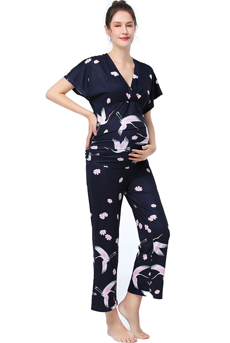 Kimi   Kai Maternity "Birdie" Nursing PJ Set