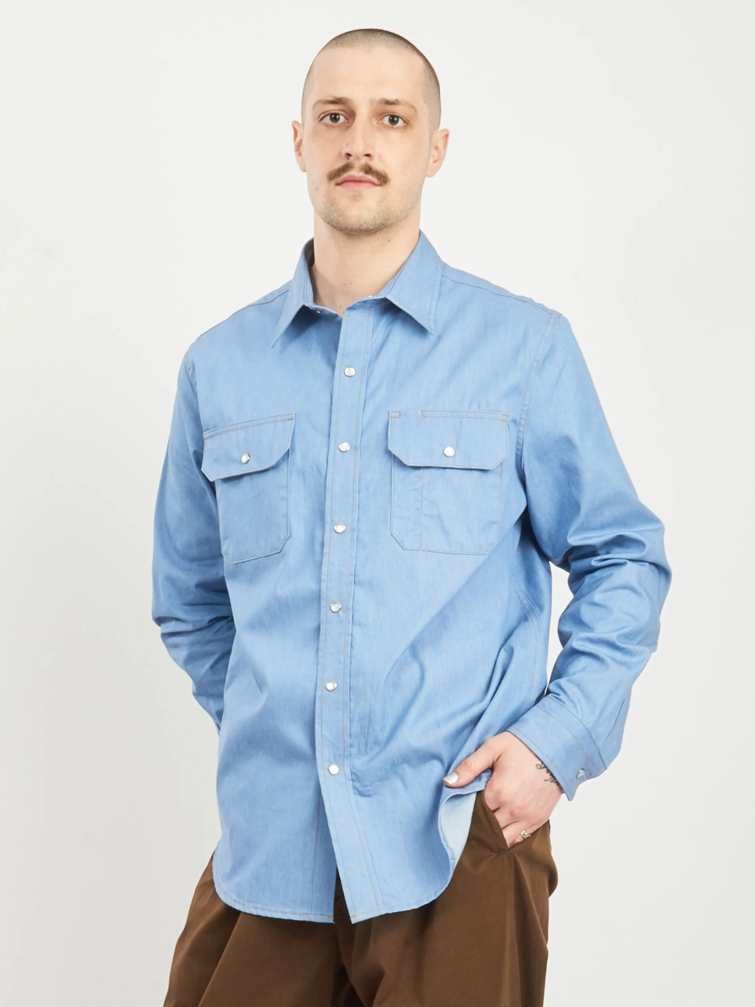 Light Indigo Chambray Drover Shirt