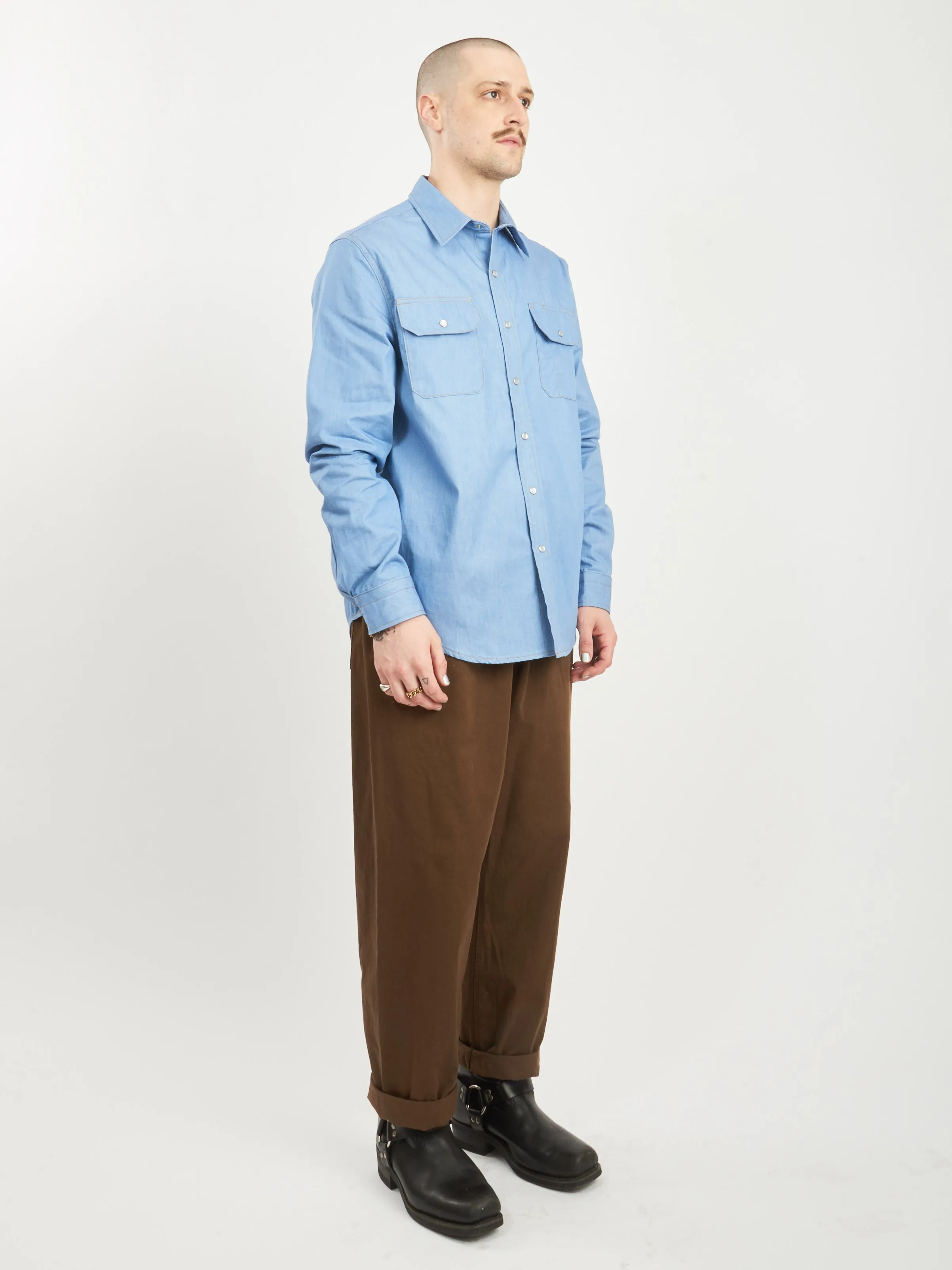 Light Indigo Chambray Drover Shirt