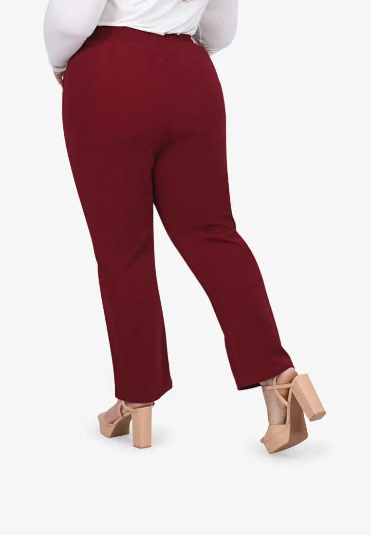 Mattea Minimalist Tapered Pants - Maroon