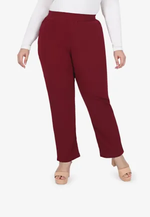 Mattea Minimalist Tapered Pants - Maroon