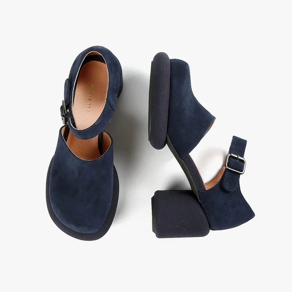 MOD MARY JANE SHOES Navy Suede