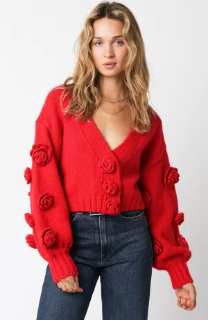 Monica Rosette Knit Cardigan