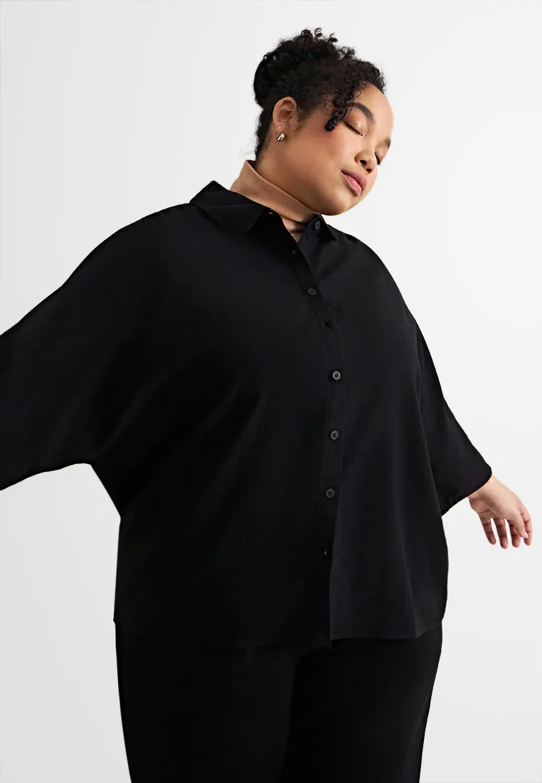 Natasia Linen Batwing 3/4 Sleeve Shirt