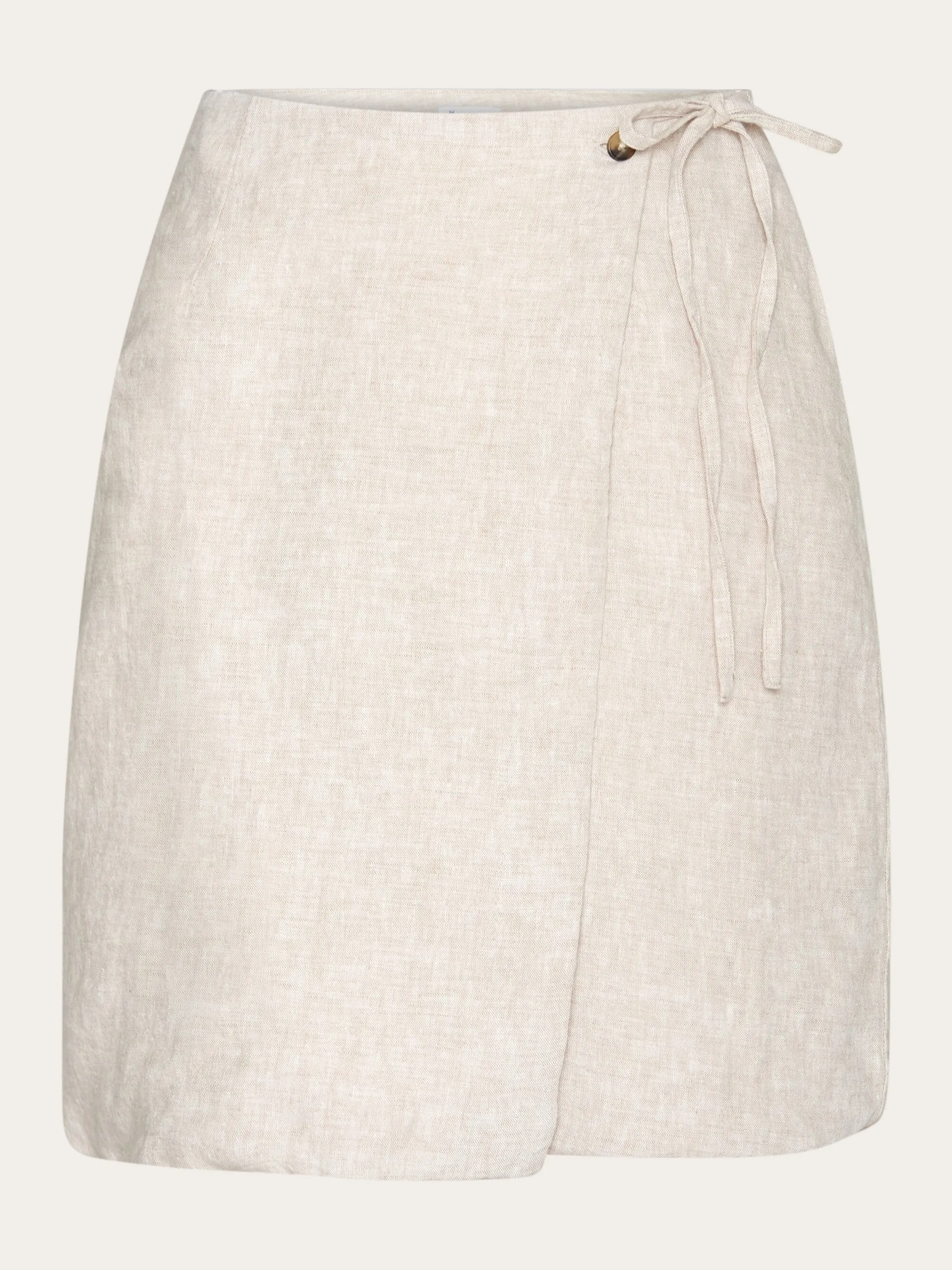 Natural linen wrap skirt - Light feather gray