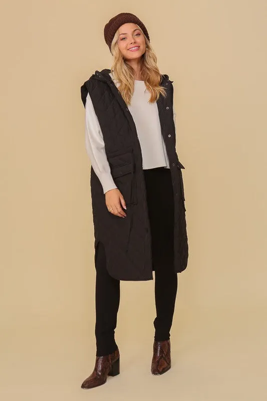 Oversized Quilted Midi Jacket