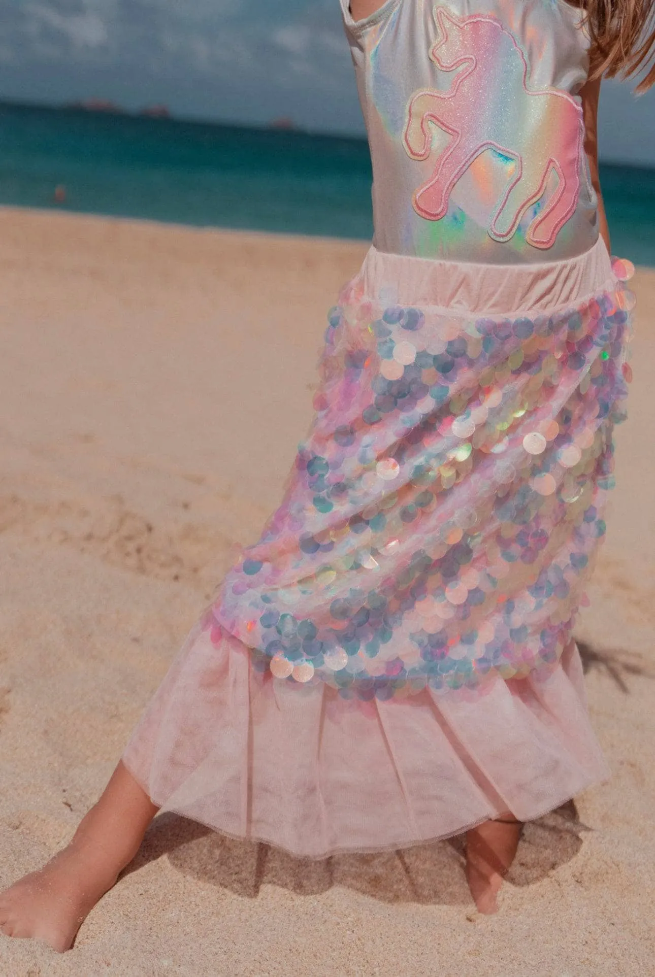 Paillette Ruffle Mermaid Coverup