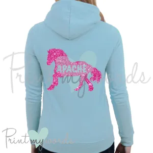 Personalised Glitter Equestrian Hoodie - Cob Design