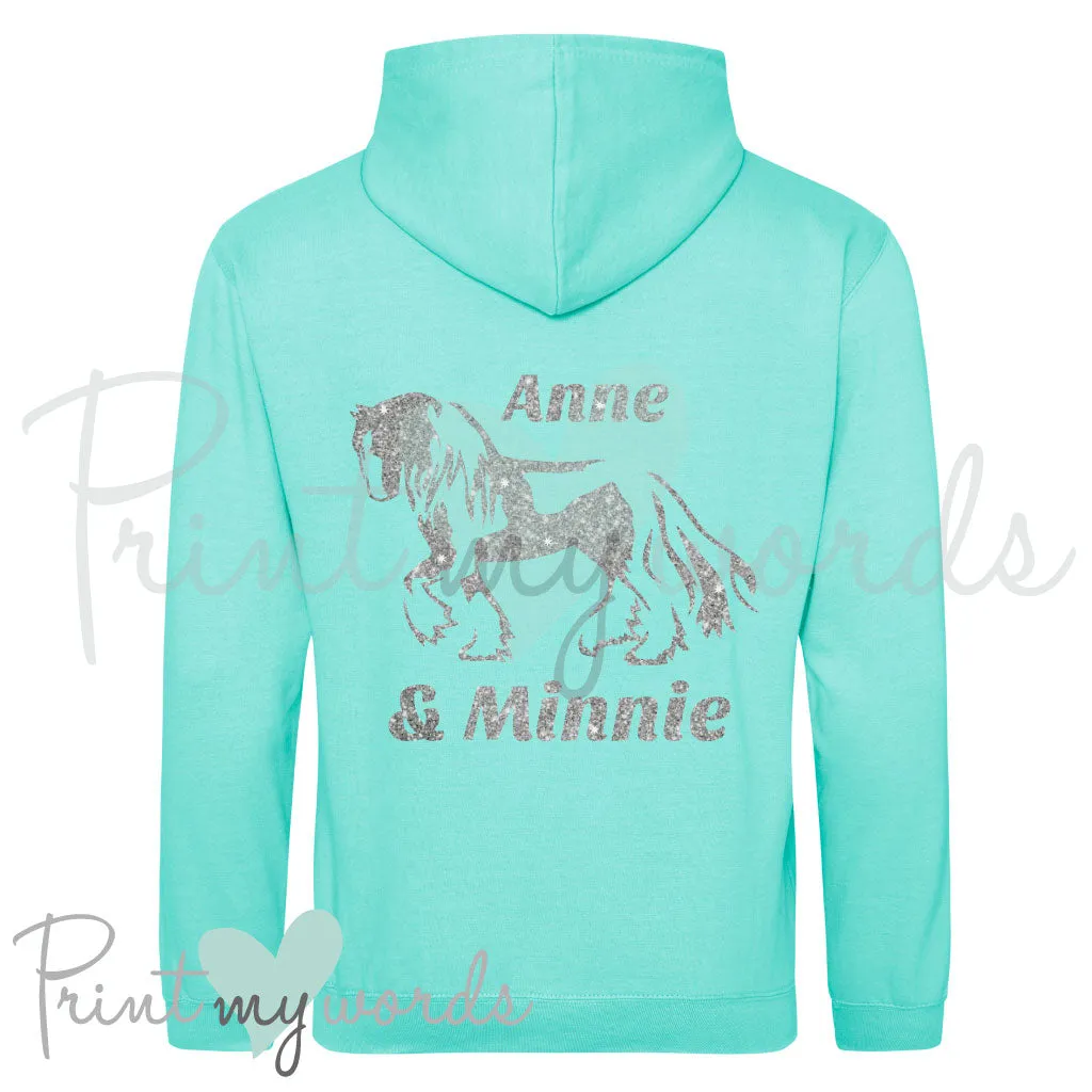 Personalised Glitter Equestrian Hoodie - Gypsy Cob Design