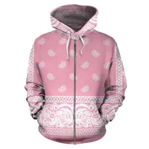 Pink Bandanna Zip Up Hoodie