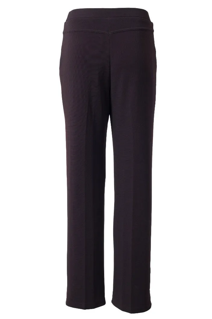 Plain Pants with Zipper Pocket - Brown