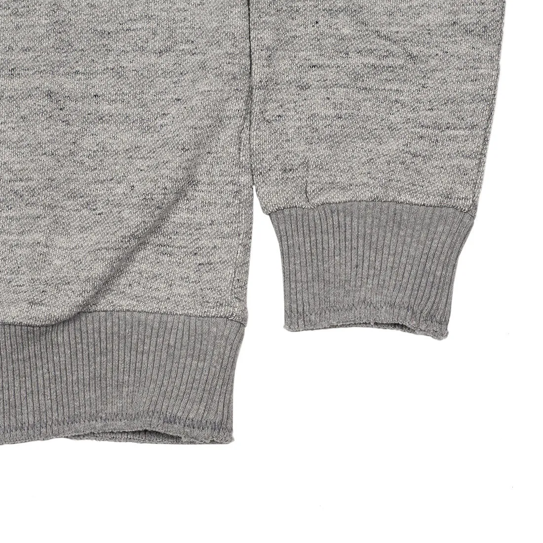 "Big slub" loopwheeled sweatshirt in grey melange cotton