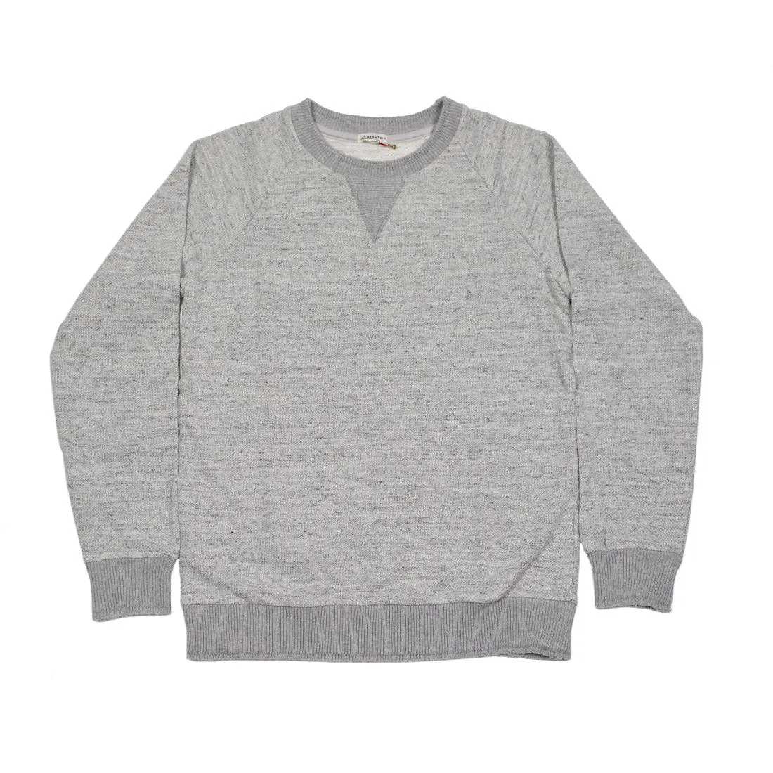 "Big slub" loopwheeled sweatshirt in grey melange cotton