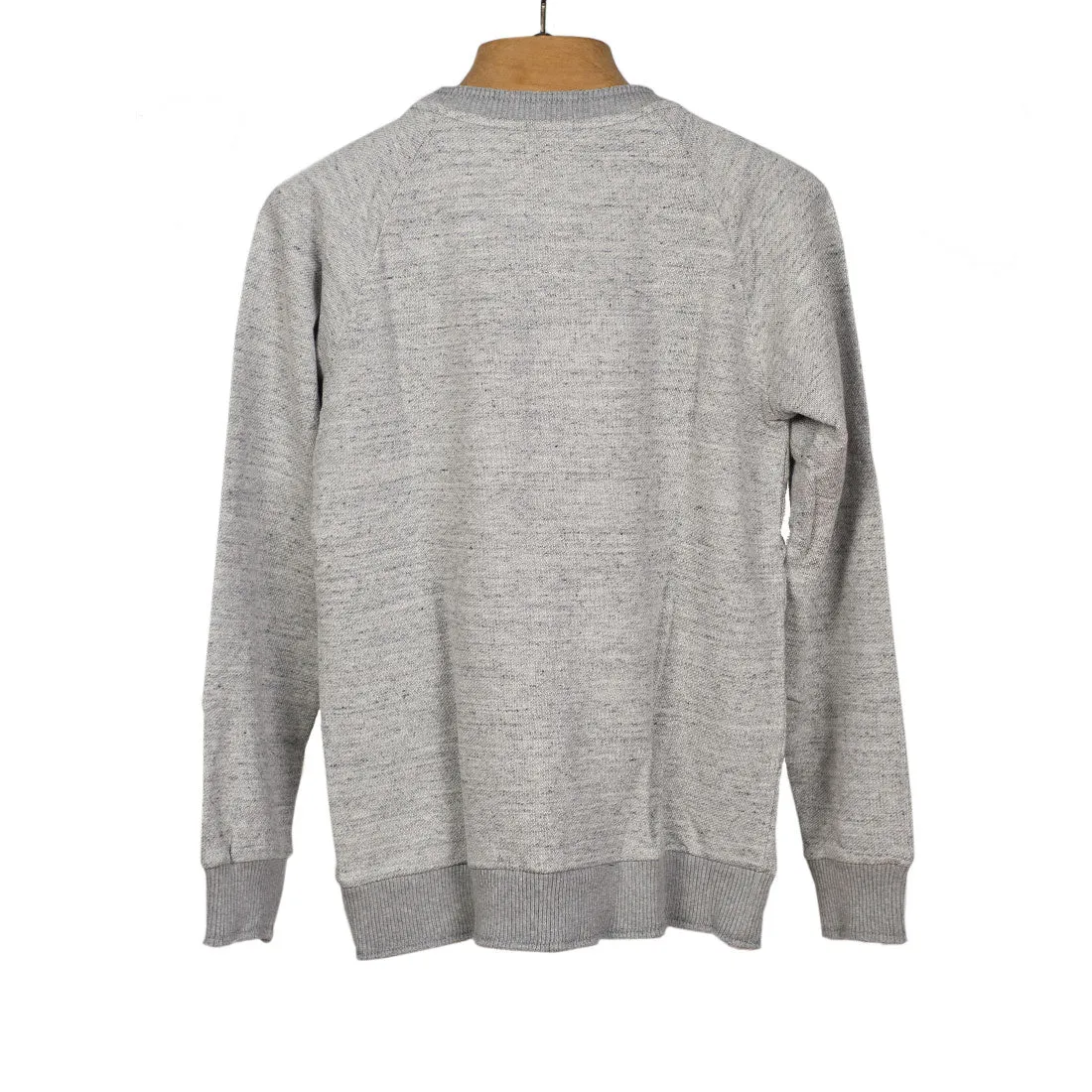 "Big slub" loopwheeled sweatshirt in grey melange cotton