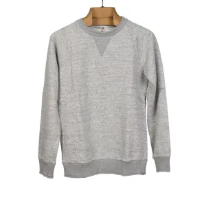 "Big slub" loopwheeled sweatshirt in grey melange cotton