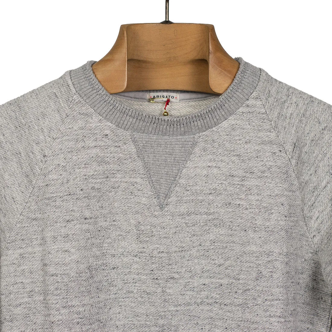 "Big slub" loopwheeled sweatshirt in grey melange cotton