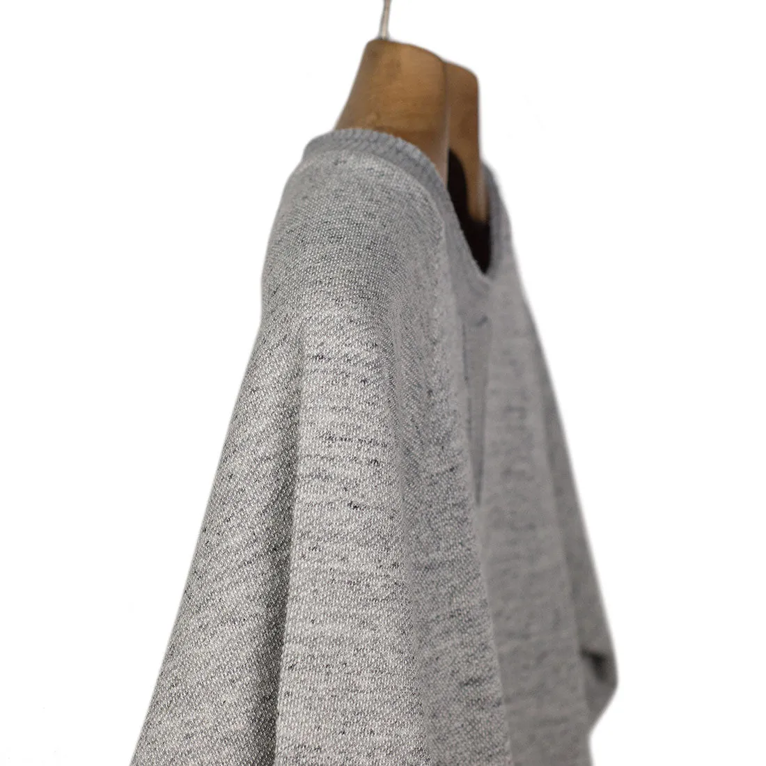 "Big slub" loopwheeled sweatshirt in grey melange cotton