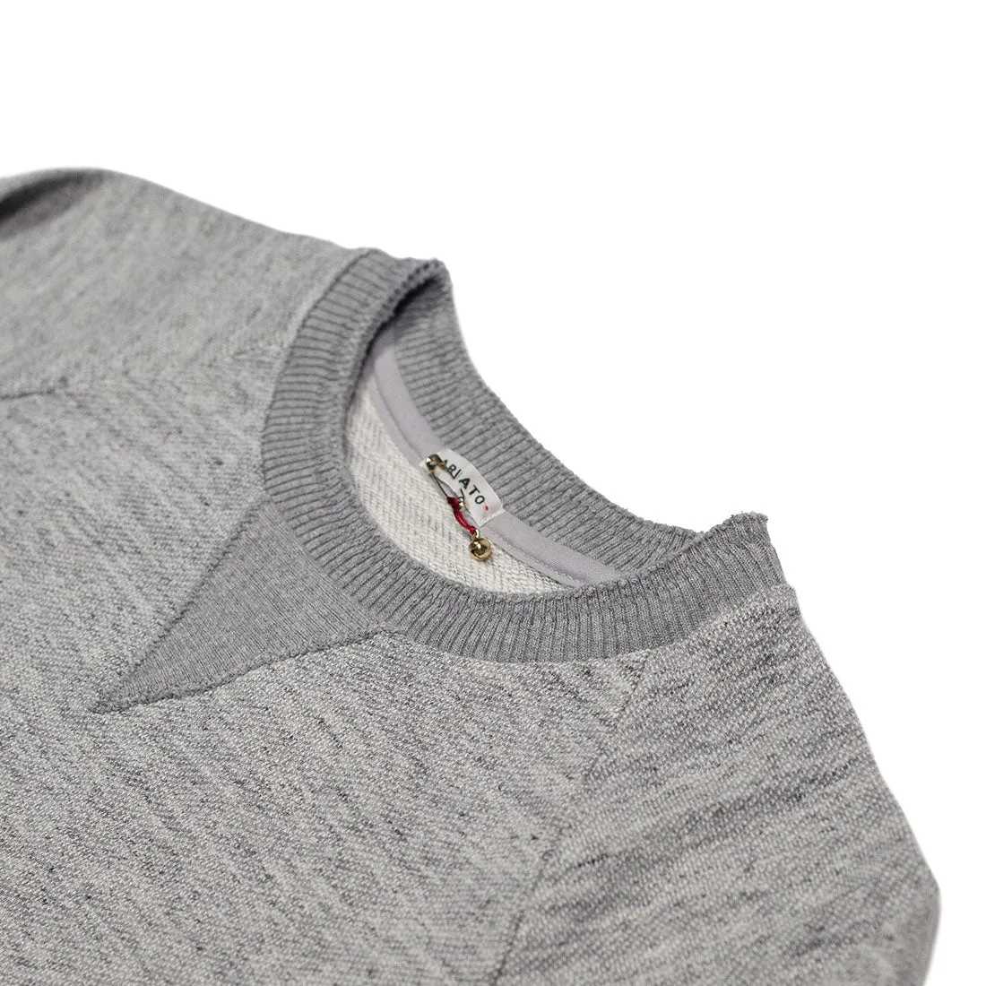 "Big slub" loopwheeled sweatshirt in grey melange cotton