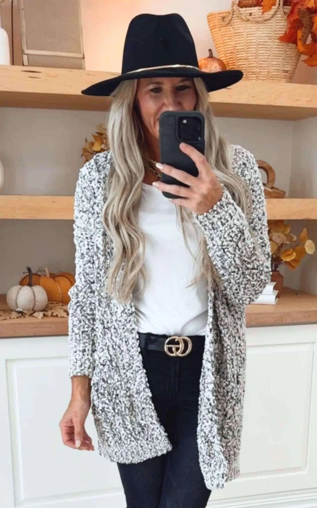 Ribbed Popcorn Knit Long Cardigan - Final Sale